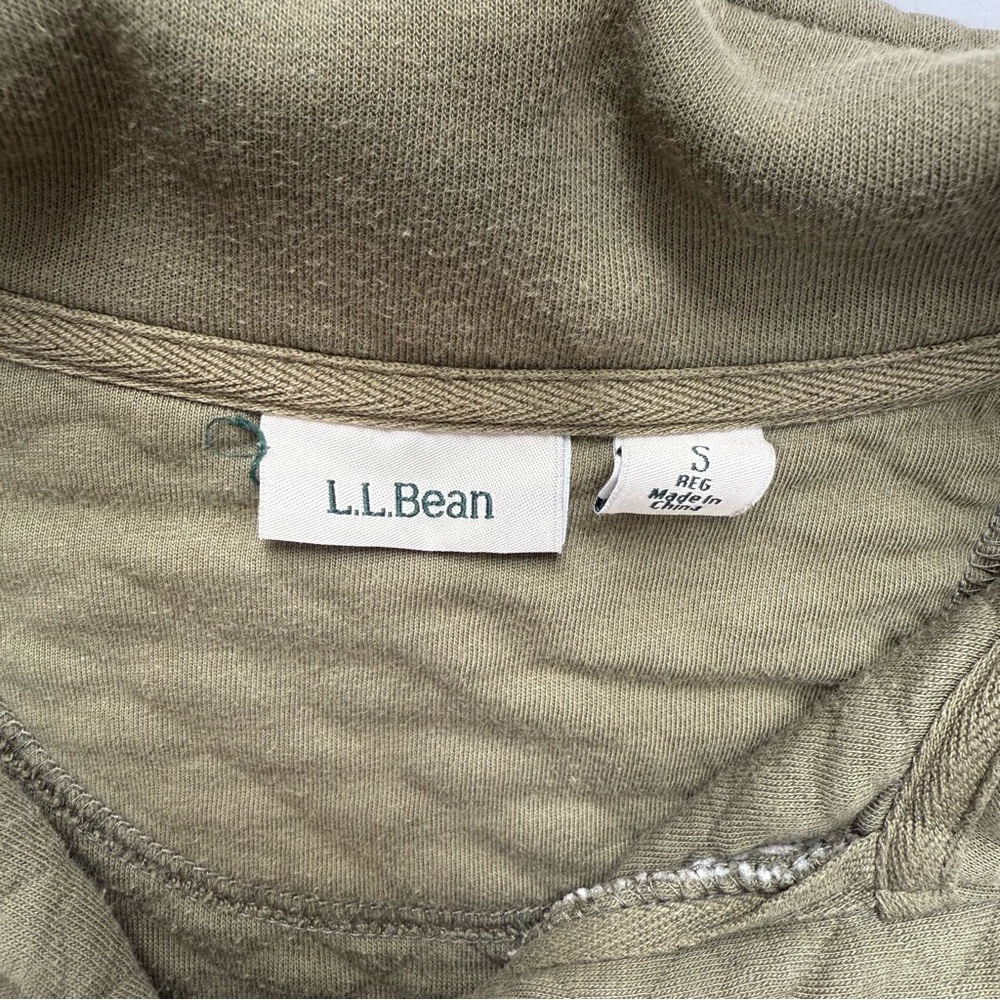 Olive Green L.L.Bean Quilted Pullover - Picture 3 of 5